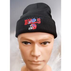 Cap Beanie Black Buffalo Bills Unisex with Logo